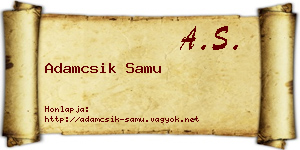 Adamcsik Samu névjegykártya